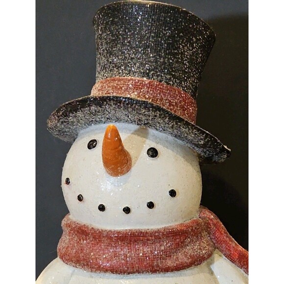 Connie N Randy 15" Glittery Tabletop Snowman Hat, Scarf & Wreath Christmas Decor - Picture 2 of 8